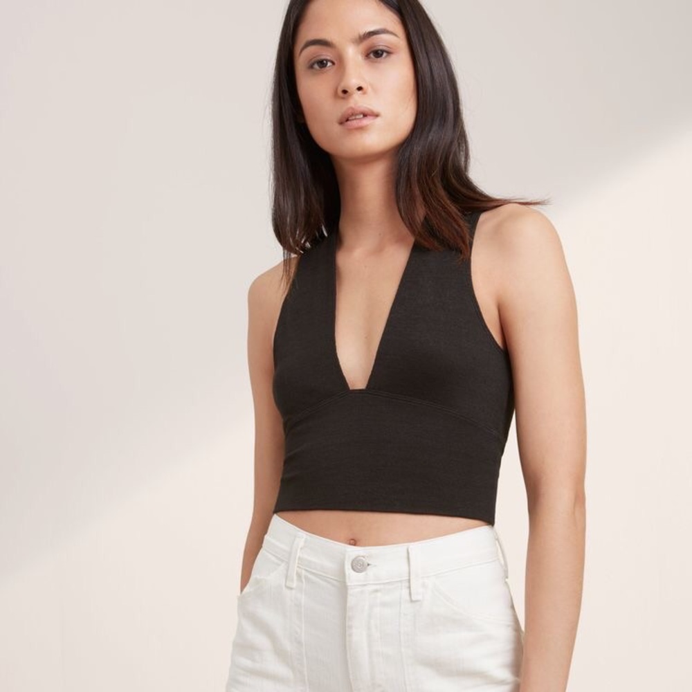 Aritzia Deep V neck fitted Tank